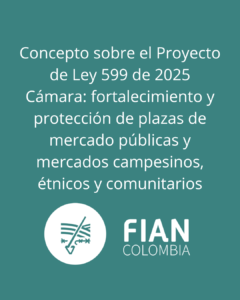 Concepto sobre el Proyecto de Ley 599 de 2025 Cámara: fortalecimiento y protección de plazas de mercado públicas y mercados campesinos, étnicos y comunitarios